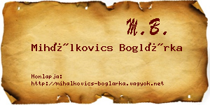 Mihálkovics Boglárka névjegykártya